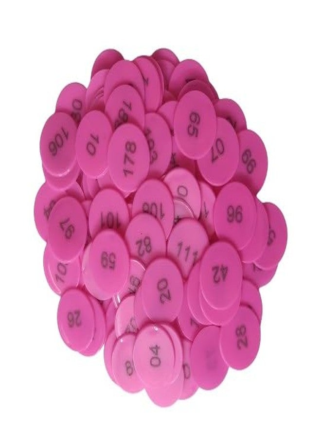 MOREL Embossed 1 to 200 Numerical Plastic Round Shape Token Coin(31MM) USE for Shop, Board Games, Stores, House, School ETC.(Pink Color), Lifetime GARANTY of Printing - Image 1